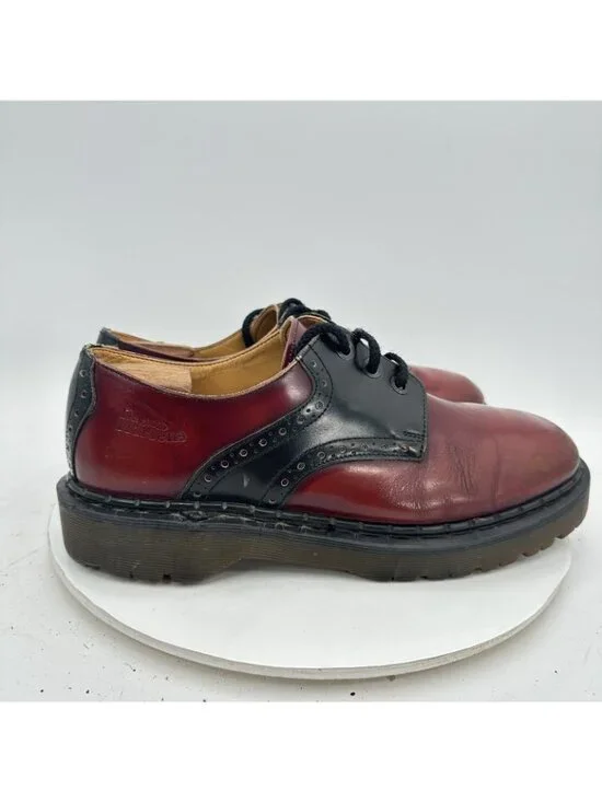 Dr. Martens Men Size UK 10 US 11 Red Maroon Black Leather Brogue Oxford Shoes - Picture 10 of 10